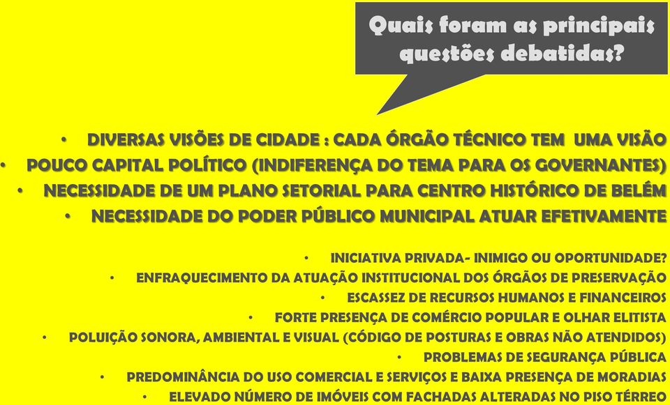 BELÉM NECESSIDADE DO PODER PÚBLICO MUNICIPAL ATUAR EFETIVAMENTE INICIATIVA PRIVADA- INIMIGO OU OPORTUNIDADE?