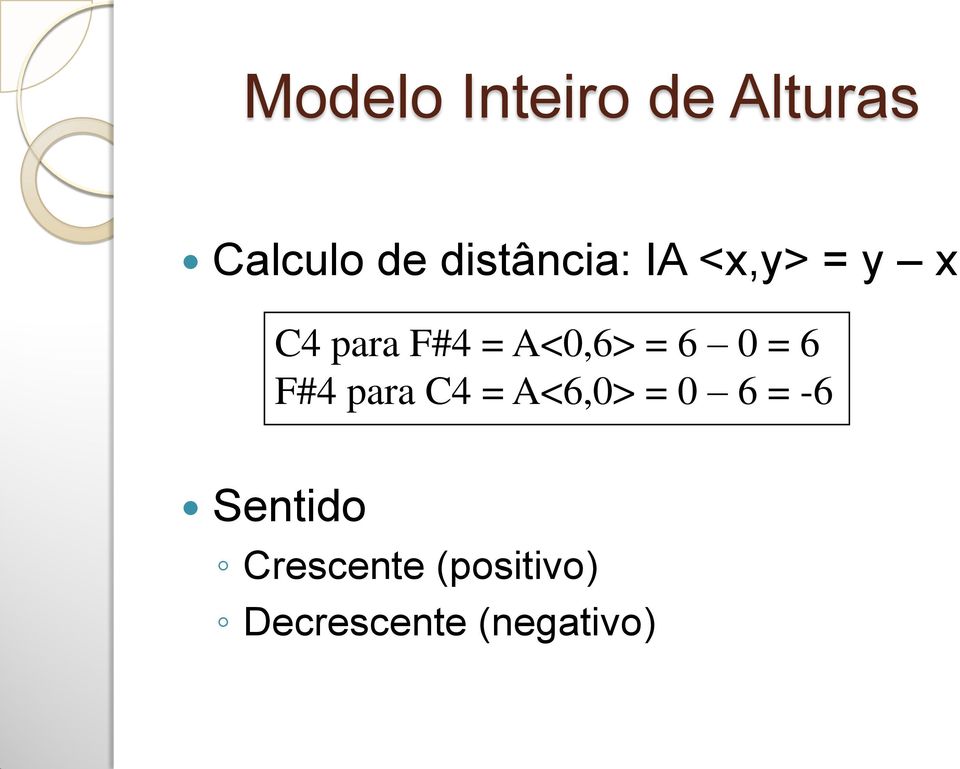 A<0,6> = 6 0 = 6 F#4 para C4 = A<6,0> = 0 6