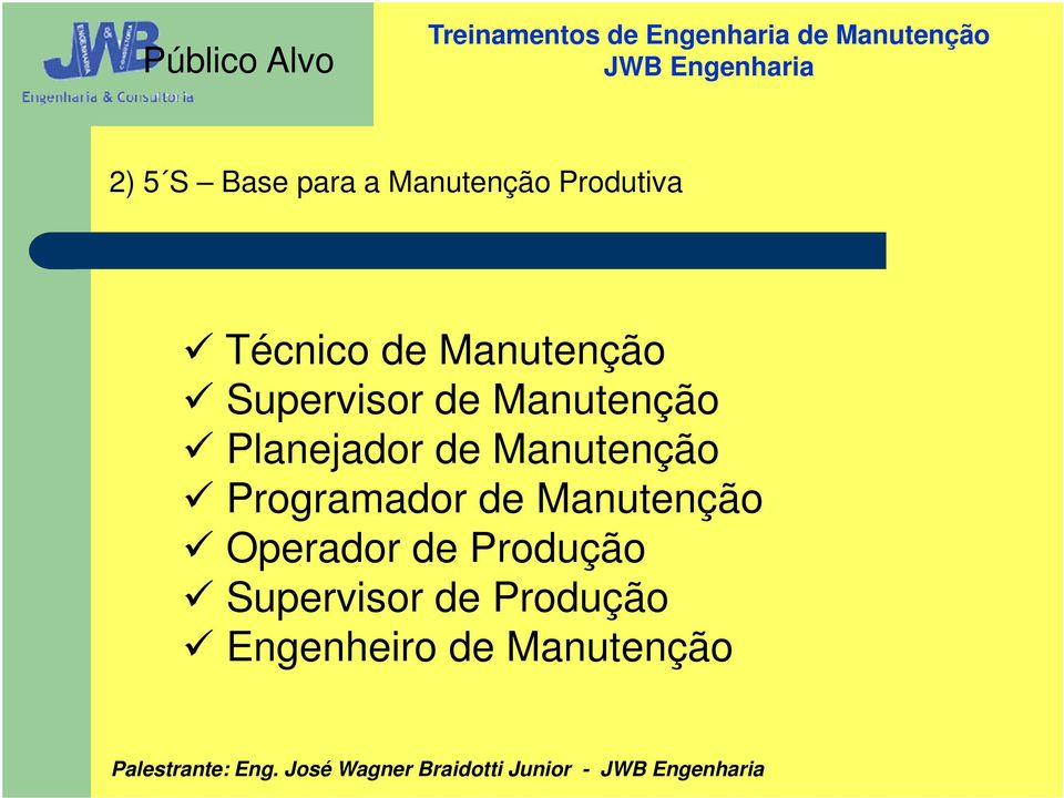 Programador de Manutenção Operador de Produção Supervisor de