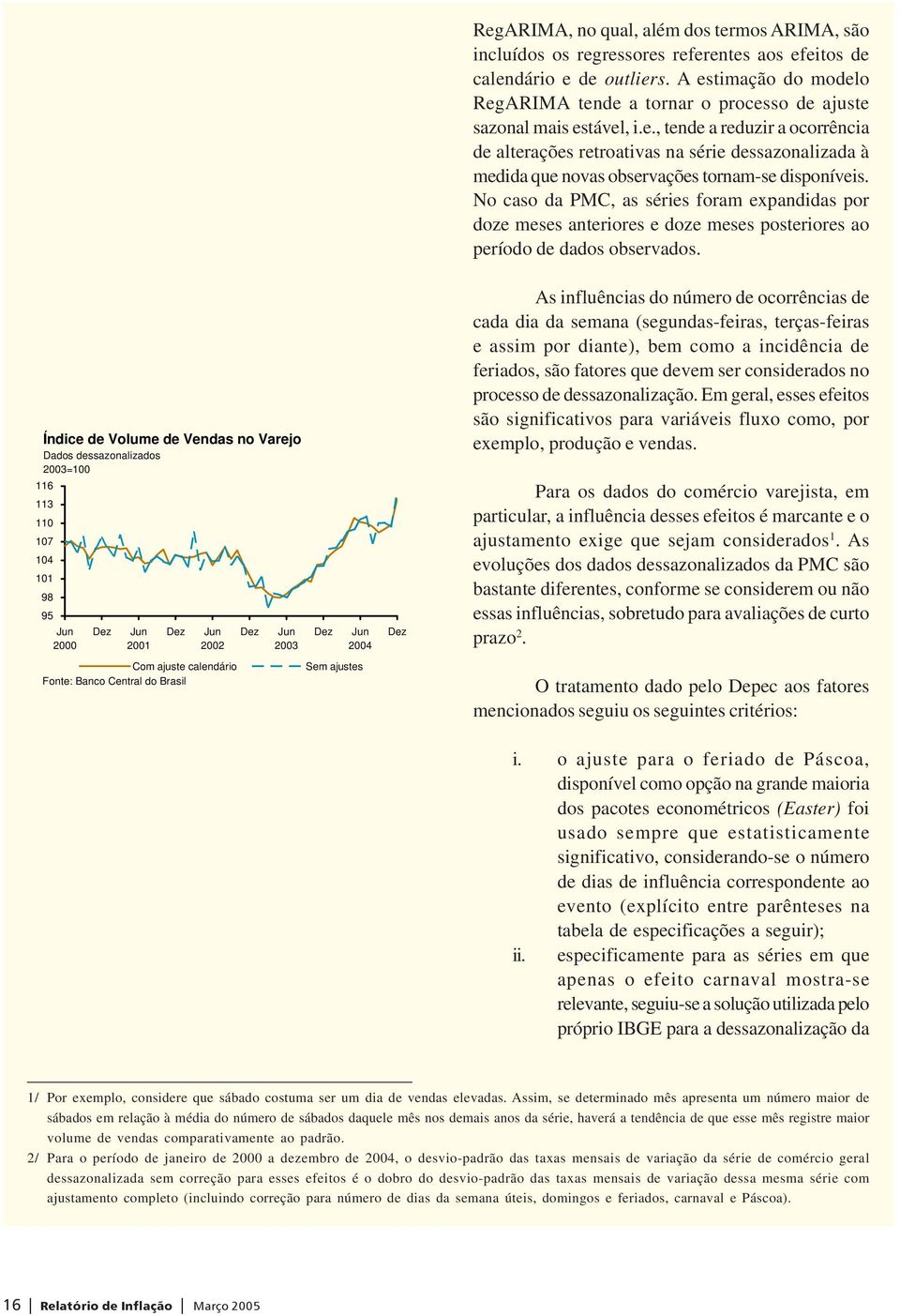 No caso da PMC, as séries foram expandidas por doze meses anteriores e doze meses posteriores ao período de dados observados.