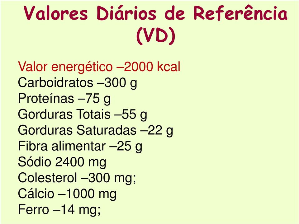 Gorduras Saturadas 22 g Fibra alimentar 25 g