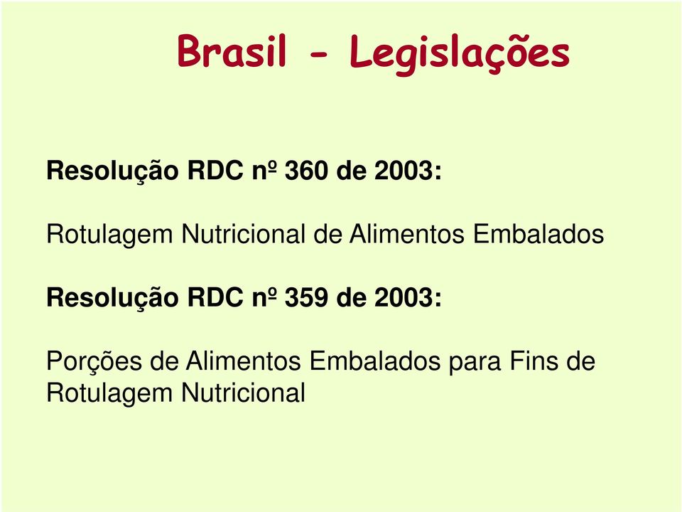 Resolução RDC nº 359 de 2003: Porções de