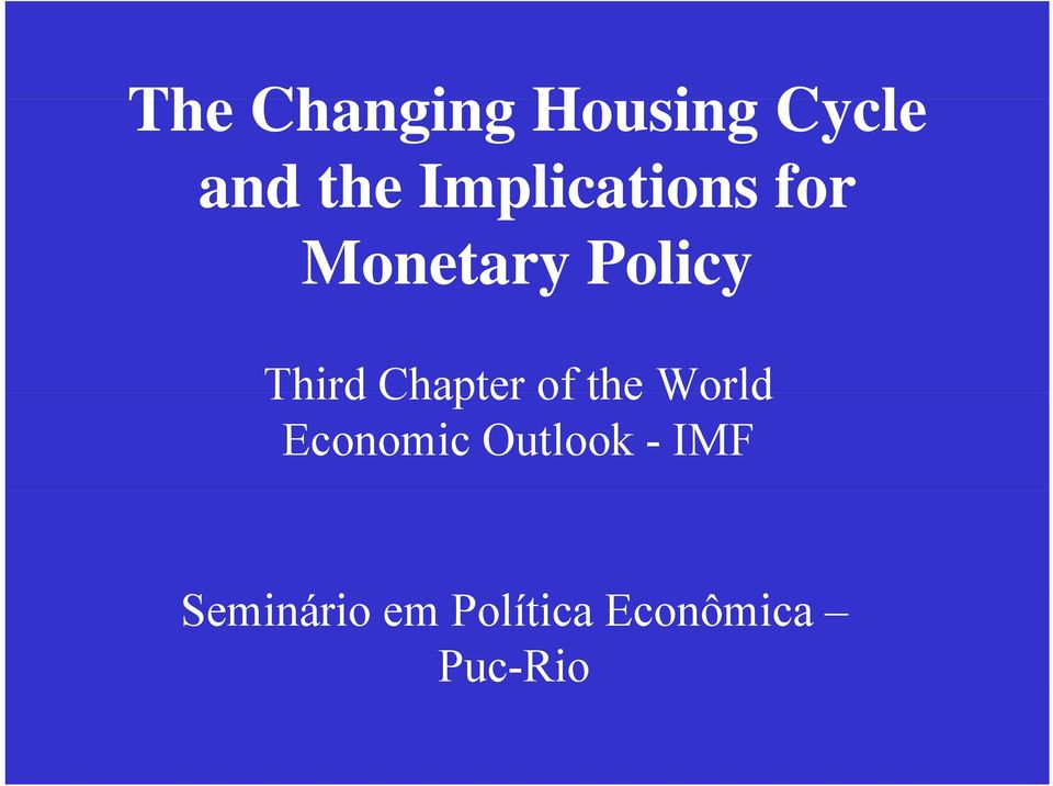 Chapter of the World Economic Outlook -