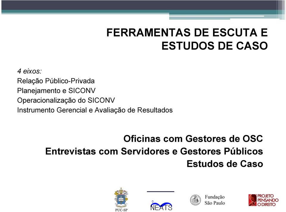 Instrumento Gerencial e Avaliação de Resultados Oficinas com