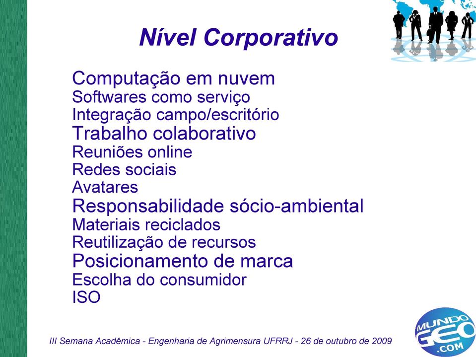 Redes sociais Avatares Responsabilidade sócio-ambiental Materiais