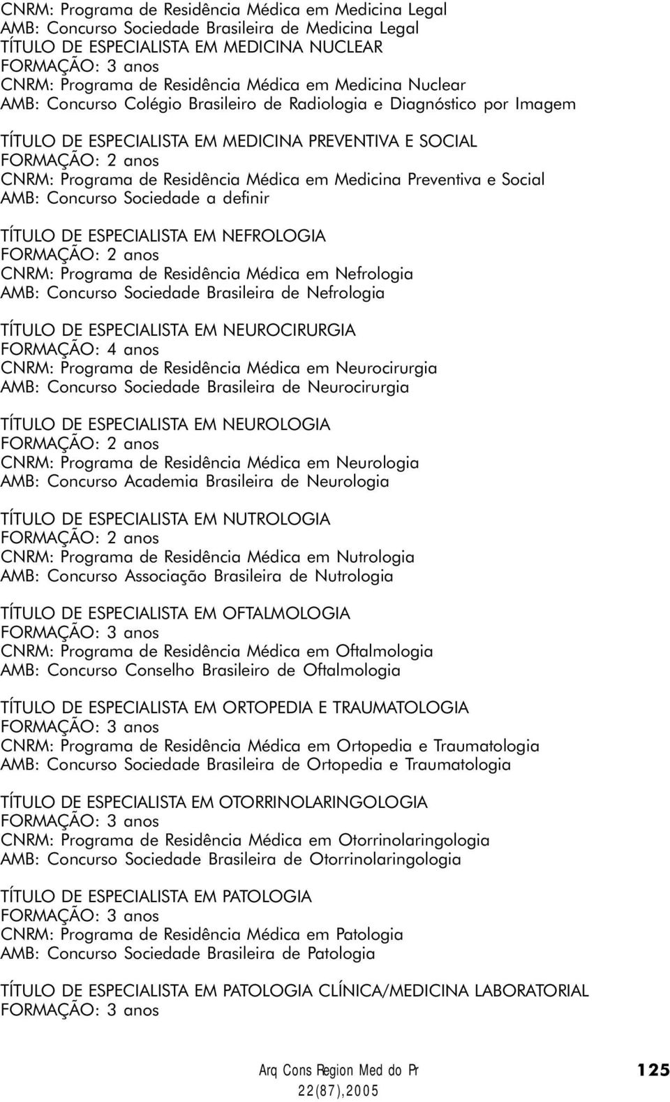 Medicina Preventiva e Social AMB: Concurso Sociedade a definir TÍTULO DE ESPECIALISTA EM NEFROLOGIA CNRM: Programa de Residência Médica em Nefrologia AMB: Concurso Sociedade Brasileira de Nefrologia