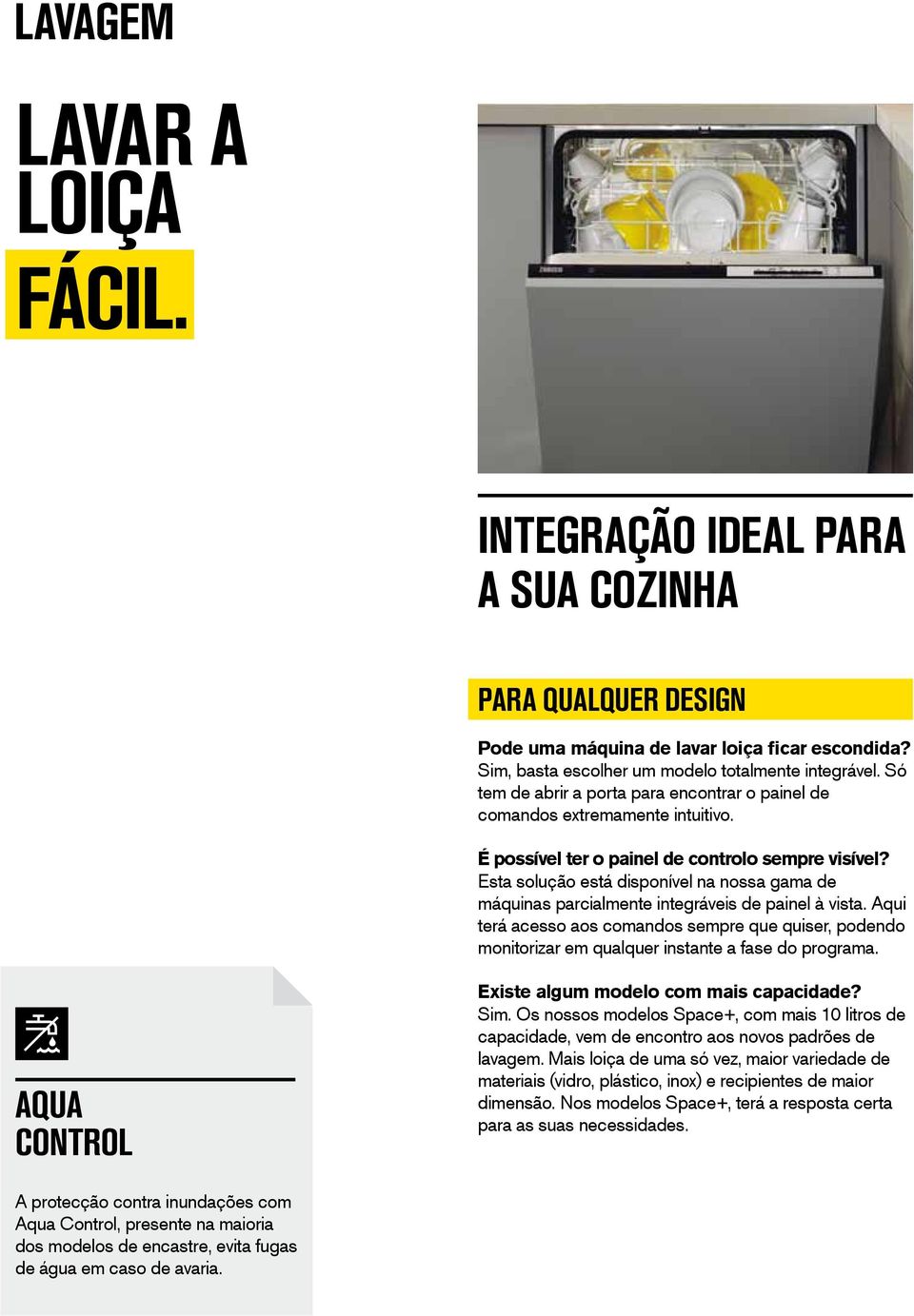 Esta solução está disponível na nossa gama de máquinas parcialmente integráveis de painel à vista.