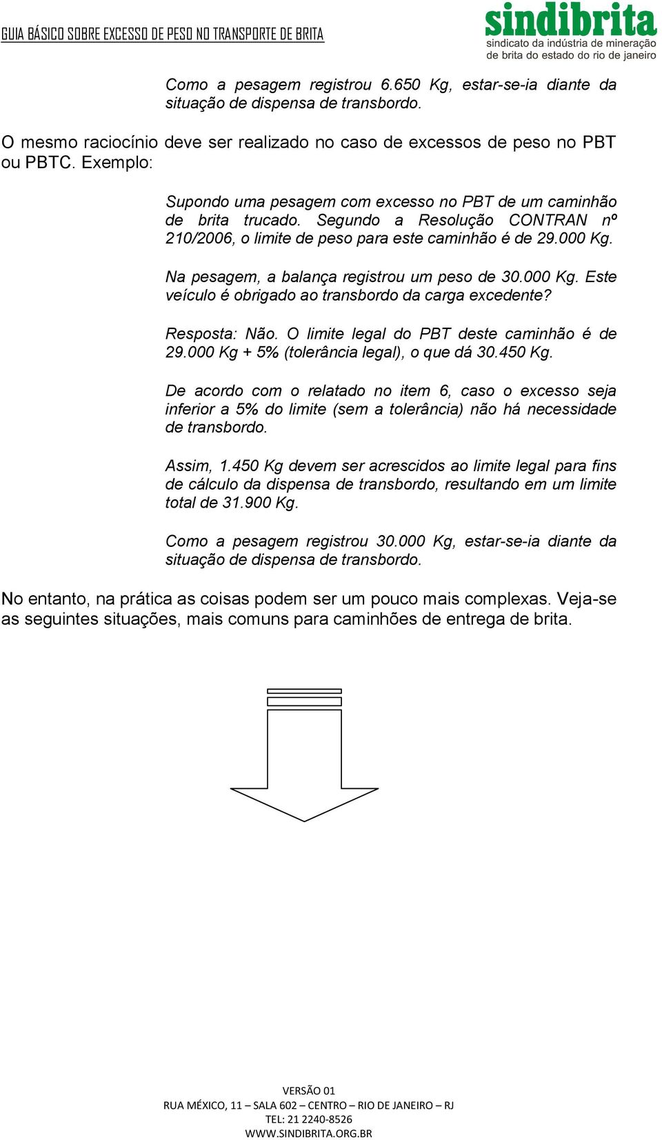 Na pesagem, a balança registrou um peso de 30.000 Kg. Este veículo é obrigado ao transbordo da carga excedente? Resposta: Não. O limite legal do PBT deste caminhão é de 29.