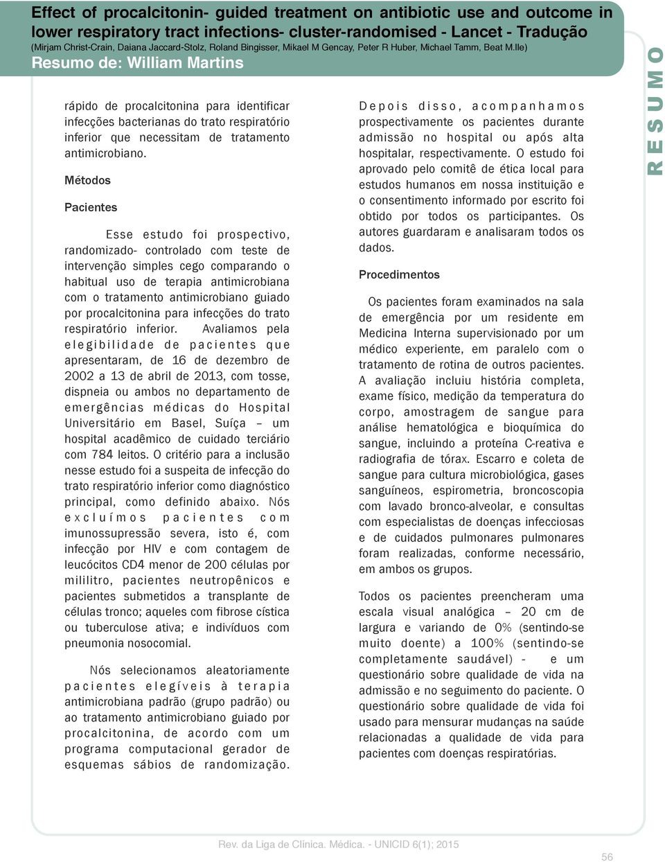 por procalcitonina para infecções do trato respiratório inferior.