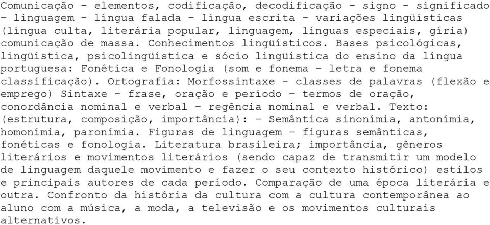 Bases psicológicas, lingüística, psicolingüística e sócio lingüística do ensino da língua portuguesa: Fonética e Fonologia (som e fonema - letra e fonema classificação).