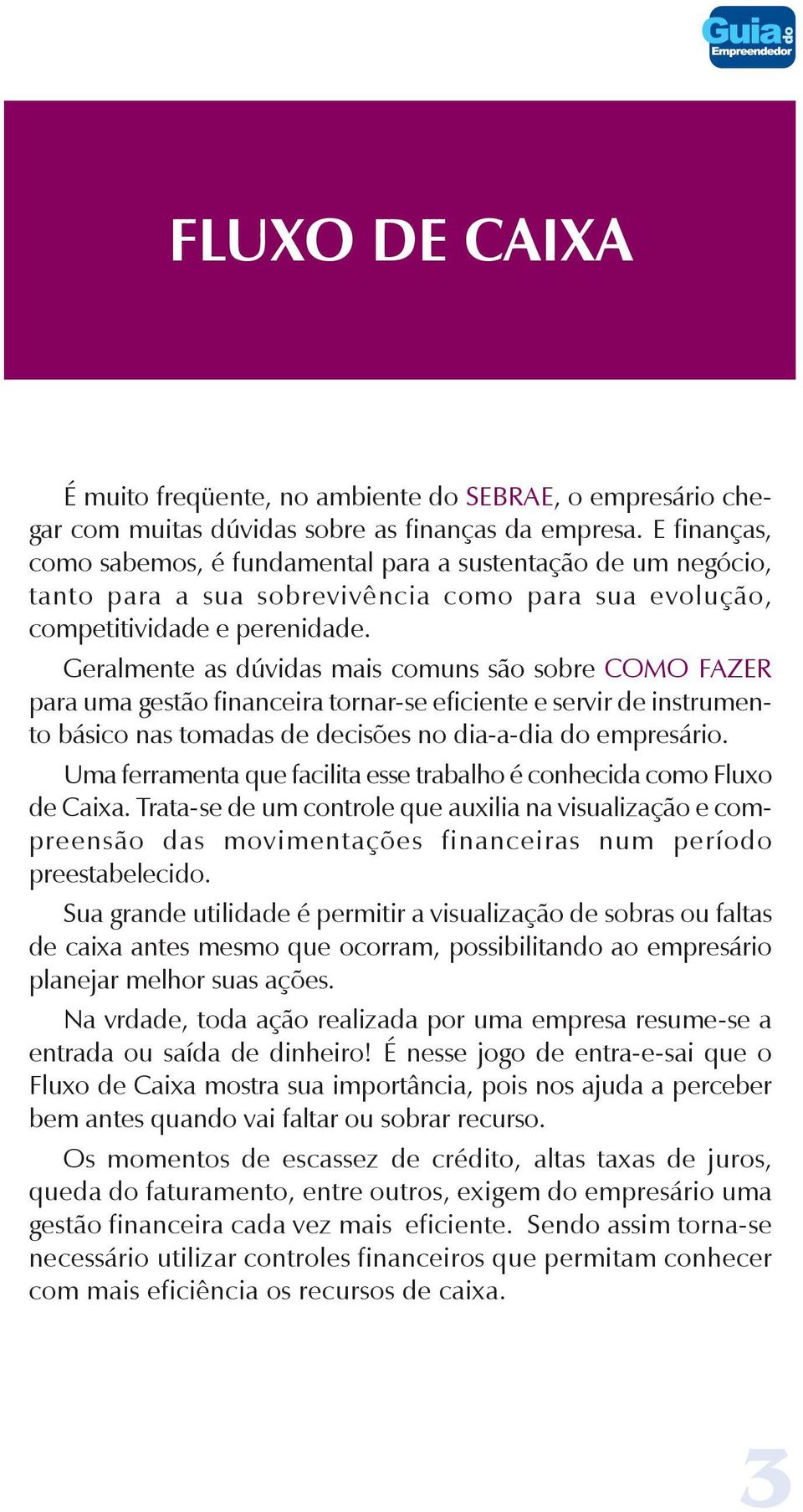 Geralmente as dúvidas mais comuns são sobre COMO FAZER para uma gestão financeira tornar-se eficiente e servir de instrumento básico nas tomadas de decisões no dia-a-dia do empresário.