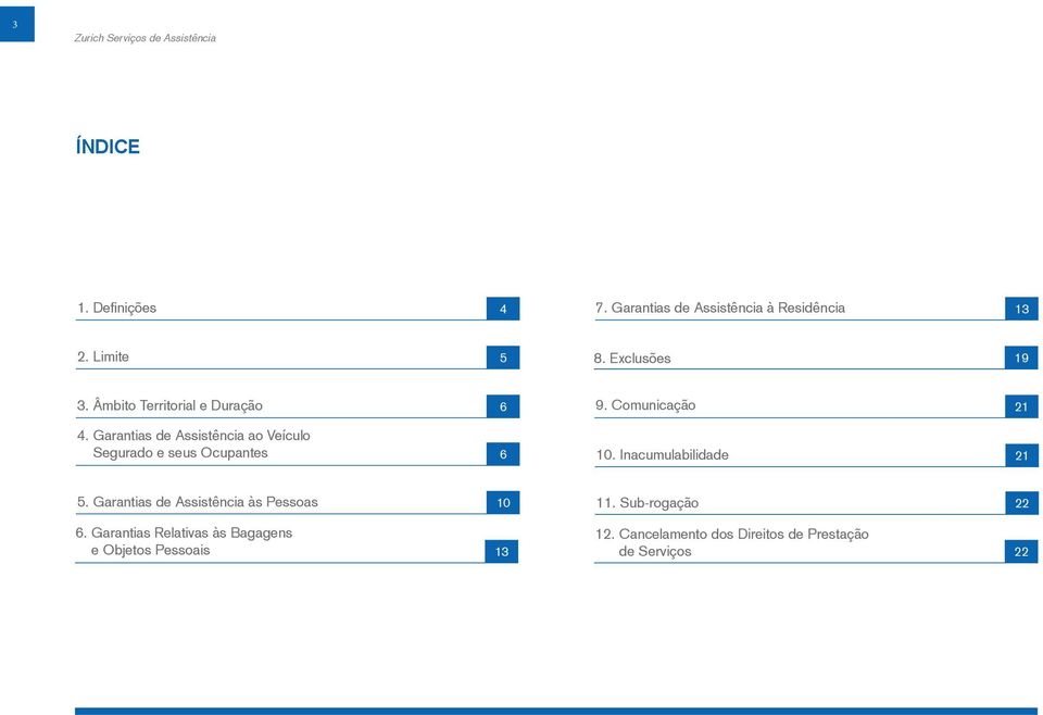 Garantias de Assistência ao Veículo Segurado e seus Ocupantes 6 10. Inacumulabilidade 21 5.