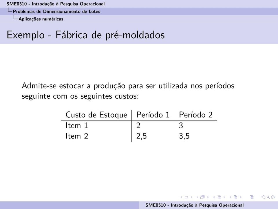 para ser utilizada nos períodos seguinte com os seguintes