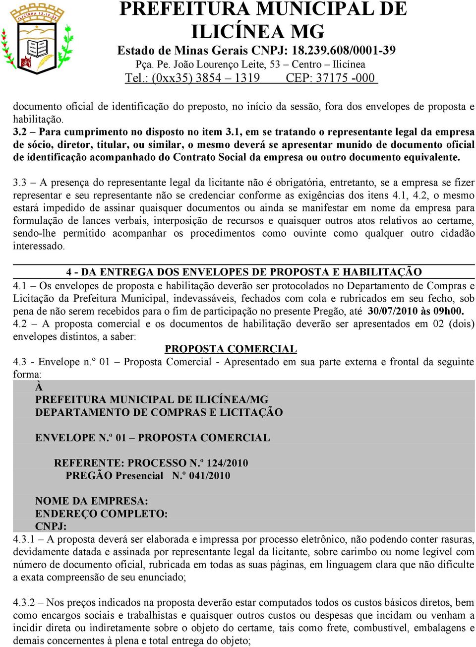 empresa ou outro documento equivalente. 3.