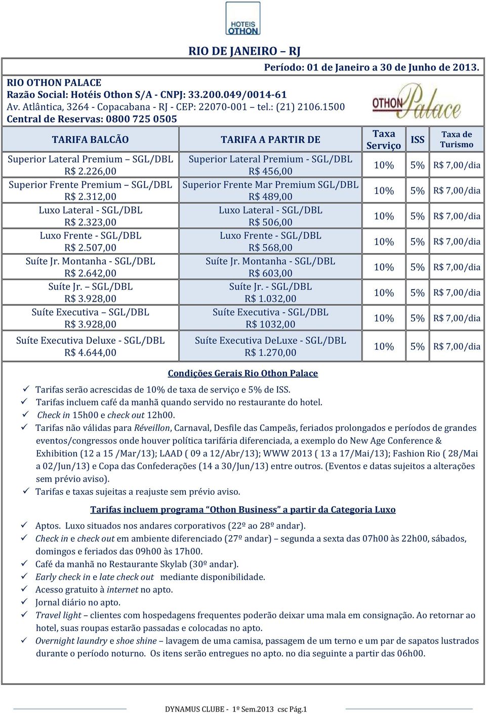 642,00 Suíte Jr. SGL/DBL R$ 3.928,00 Suíte Executiva SGL/DBL R$ 3.928,00 Suíte Executiva Deluxe - SGL/DBL R$ 4.