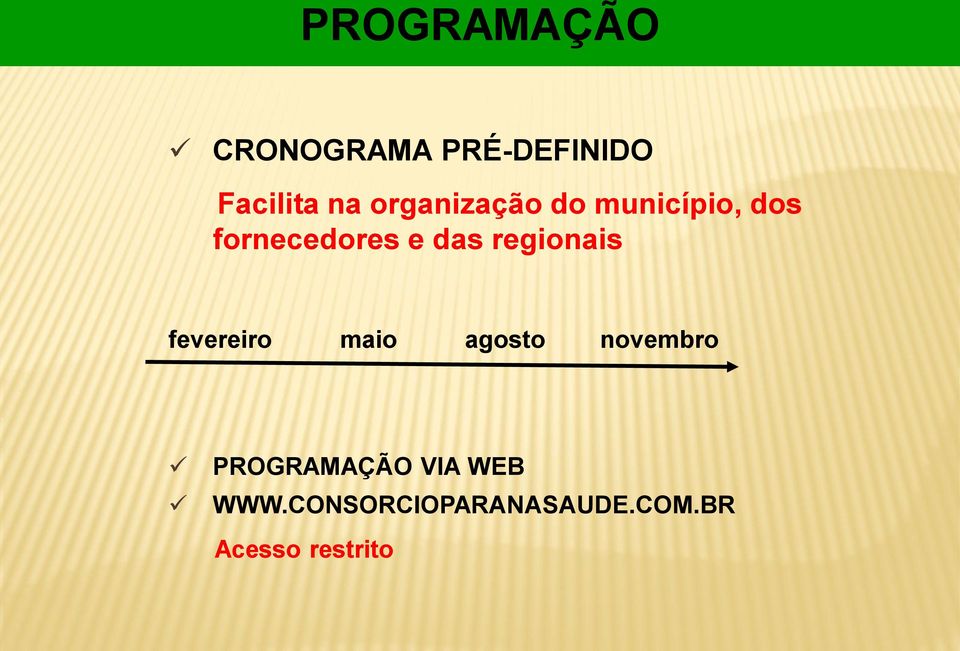 regionais fevereiro maio agosto novembro