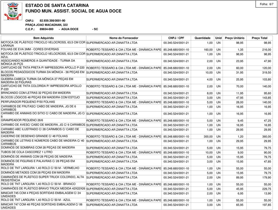 IMPRESSORA APOLLO P-220 ROBERTO TESSARO & CIA LTDA ME - DINÂMICA PAPELARIA 85.248.