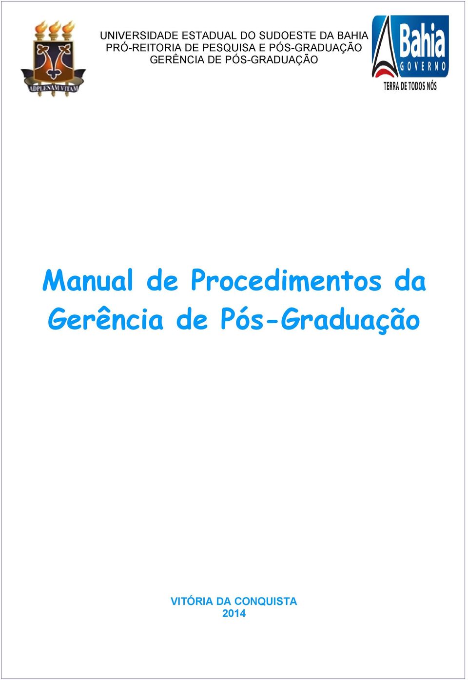 GERÊNCIA DE PÓS-GRADUAÇÃO Manual de