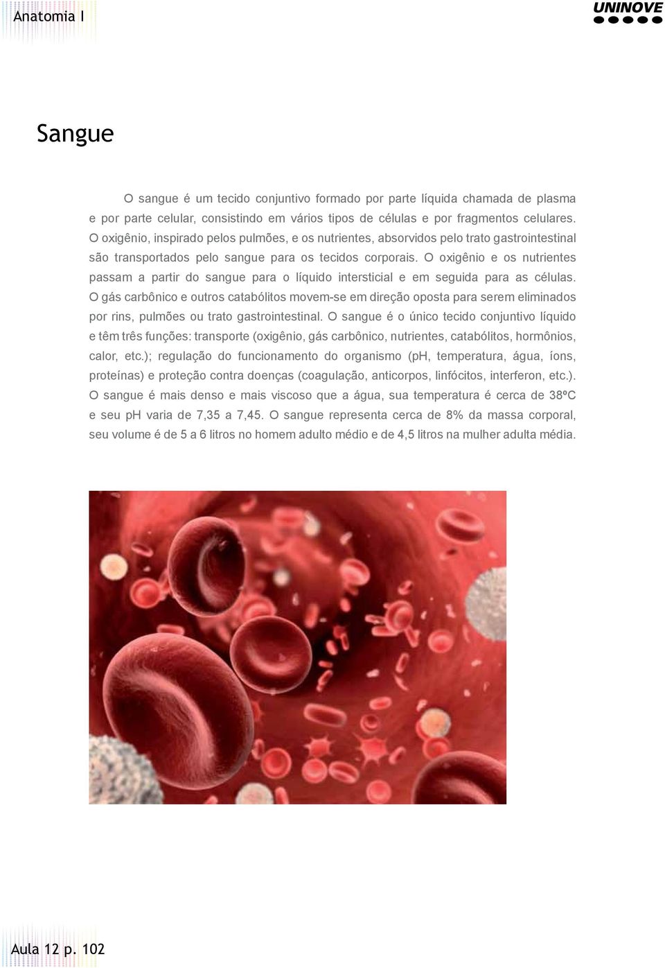 O oxigênio e os nutrientes passam a partir do sangue para o líquido intersticial e em seguida para as células.