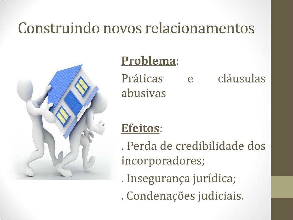 Perda de credibilidade dos incorporadores;.