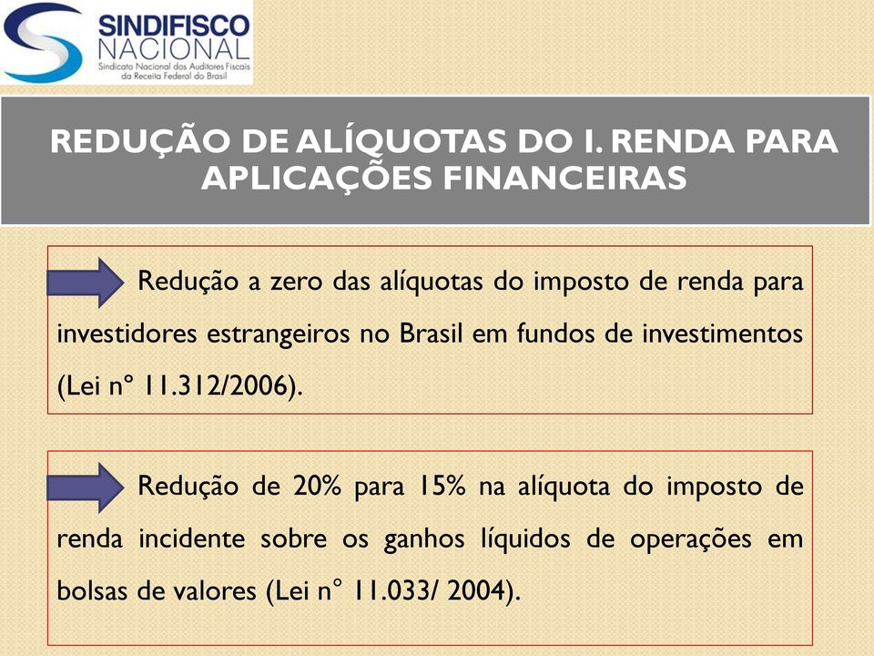 para investidores estrangeiros no Brasil em fundos de investimentos (Lei nº 11.
