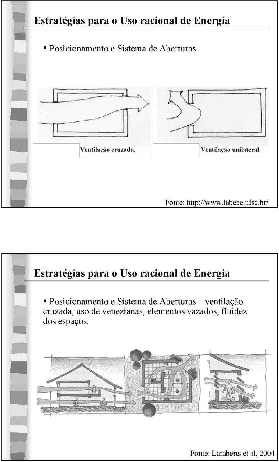 br/  Aberturas ventilação cruzada, uso de venezianas, elementos vazados,