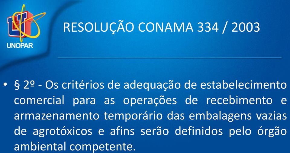 recebimento e armazenamento temporário das embalagens vazias