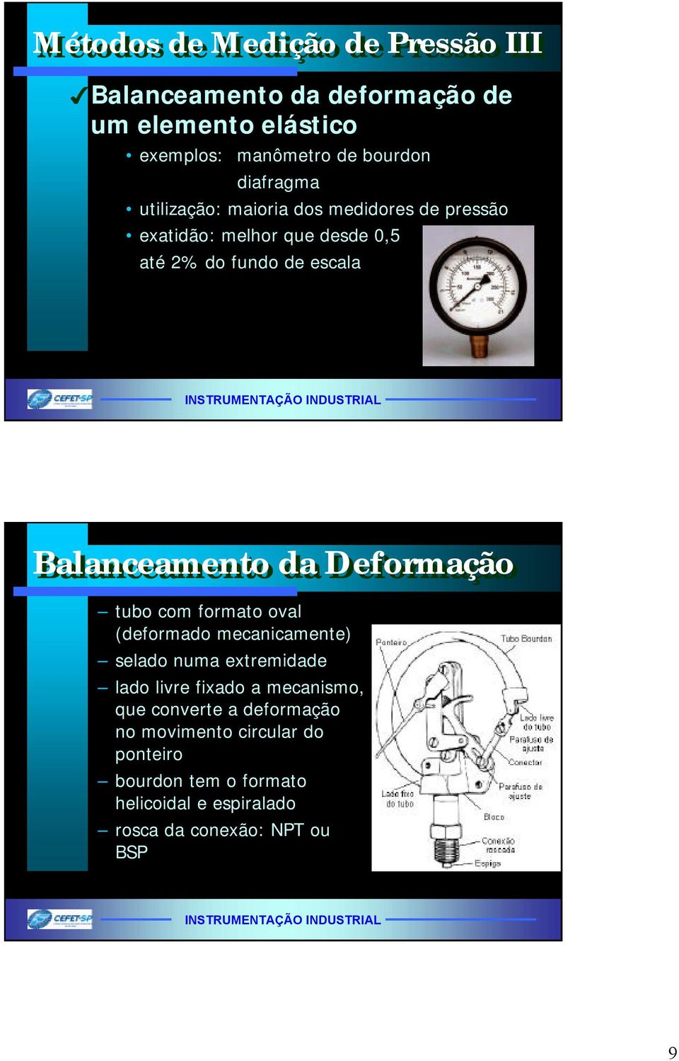 Balanceamento da Deformação tubo com formato oval (deformado mecanicamente) selado numa extremidade lado livre fixado a