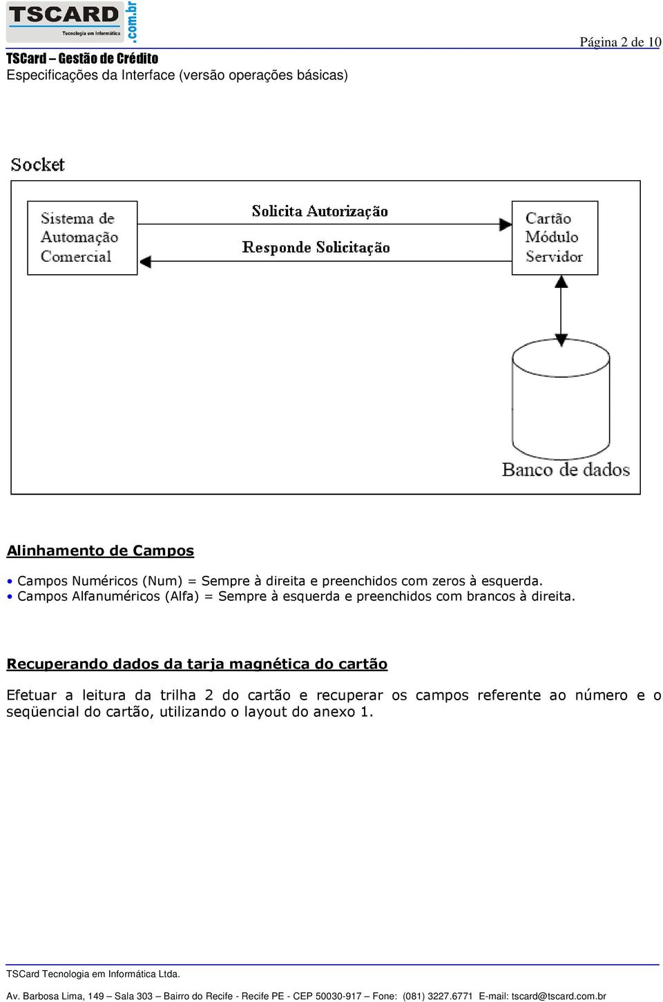 Campos Alfanuméricos (Alfa) = Sempre à esquerda e preenchidos com brancos à direita.