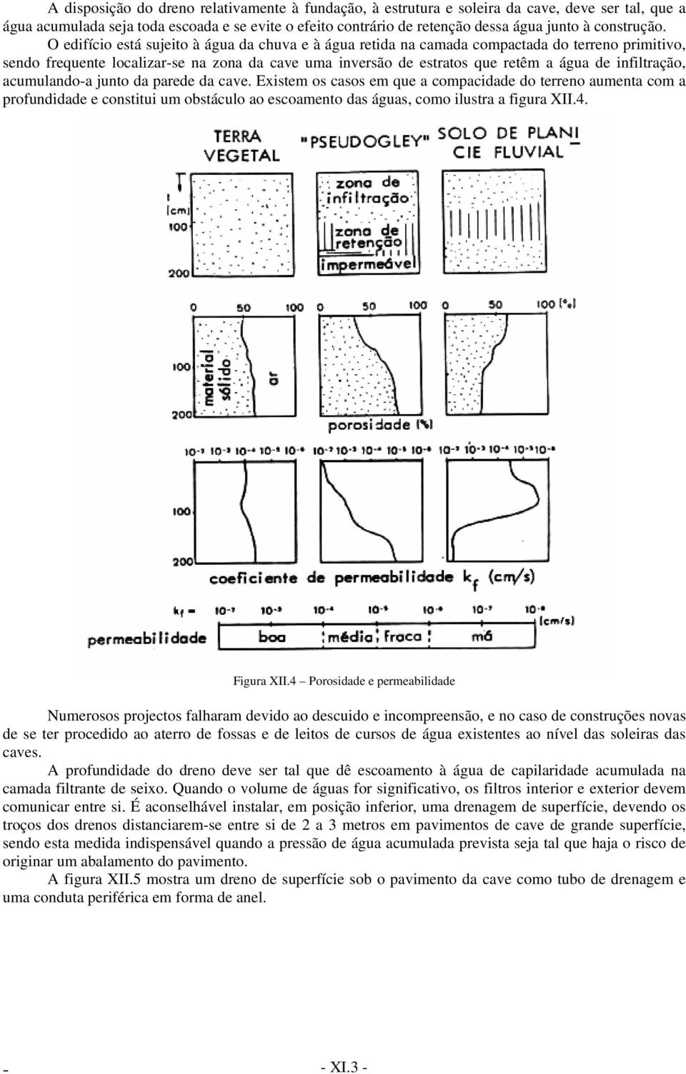 O edifício está sujeito à água da chuva e à água retida na camada compactada do terreno primitivo, sendo frequente localizar-se na zona da cave uma inversão de estratos que retêm a água de