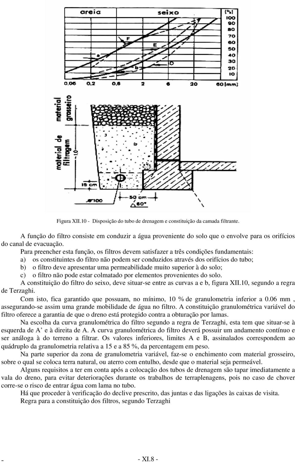 Para preencher esta função, os filtros devem satisfazer a três condições fundamentais: a) os constituintes do filtro não podem ser conduzidos através dos orifícios do tubo; b) o filtro deve