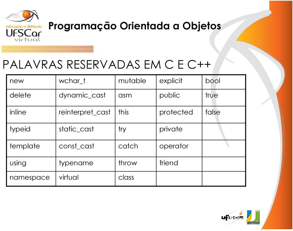 protected false typeid static_cast try private template