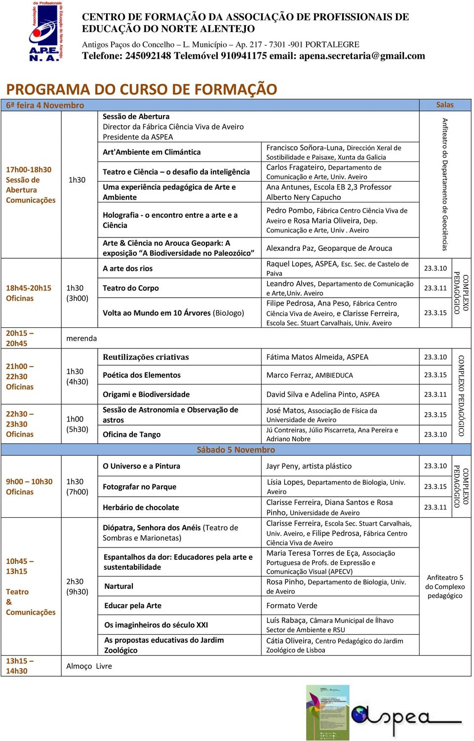 Galicia Carlos Fragateiro, Departamento de Teatro e Ciência o desafio da inteligência Comunicação e Arte, Univ.