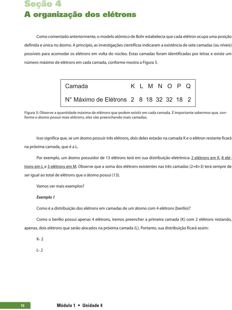 Estas camadas foram identificadas por letras e existe um número máximo de elétrons em cada camada, conforme mostra a Figura 5.