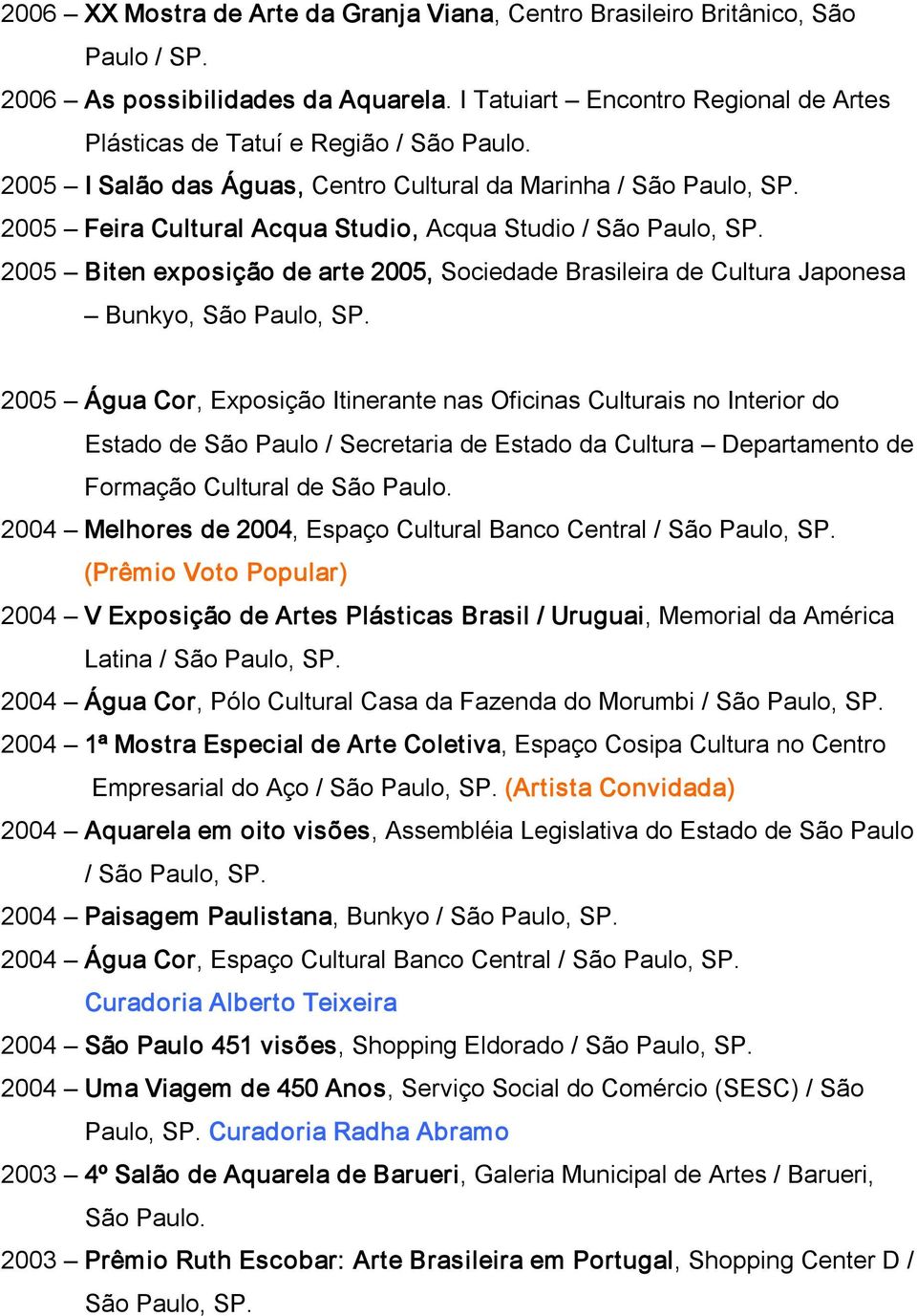 2005 Biten exposição de arte 2005, Sociedade Brasileira de Cultura Japonesa Bunkyo, São Paulo, SP.