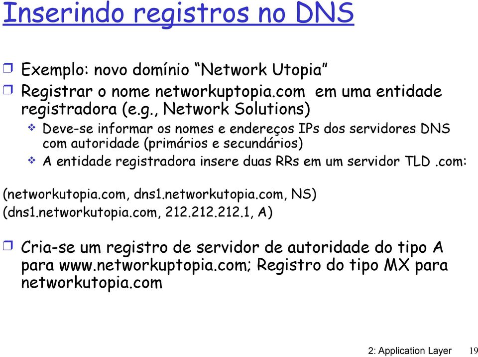 strar o nome networkuptopia.com em uma entidade regi