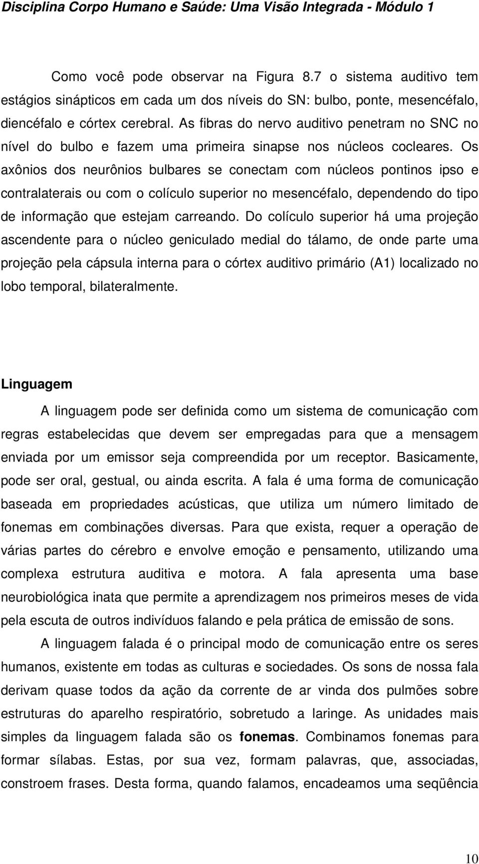 Os axônios dos neurônios bulbares se conectam com núcleos pontinos ipso e contralaterais ou com o colículo superior no mesencéfalo, dependendo do tipo de informação que estejam carreando.