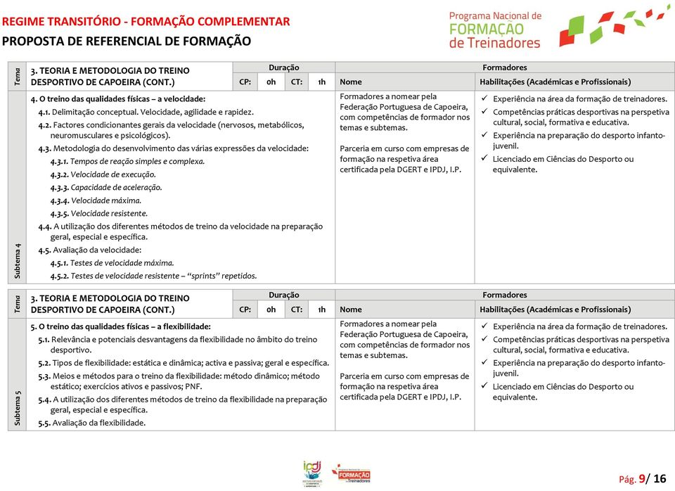 Tempos de reação simples e complexa. 4.3.2. Velocidade de execução. 4.3.3. Capacidade de aceleração. 4.3.4. Velocidade máxima. 4.3.5. Velocidade resistente. 4.4. A utilização dos diferentes métodos de treino da velocidade na preparação geral, especial e específica.