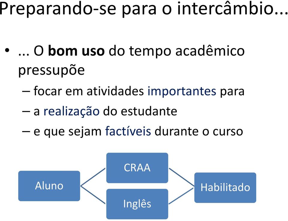 em atividades importantespara a realizaçãodo