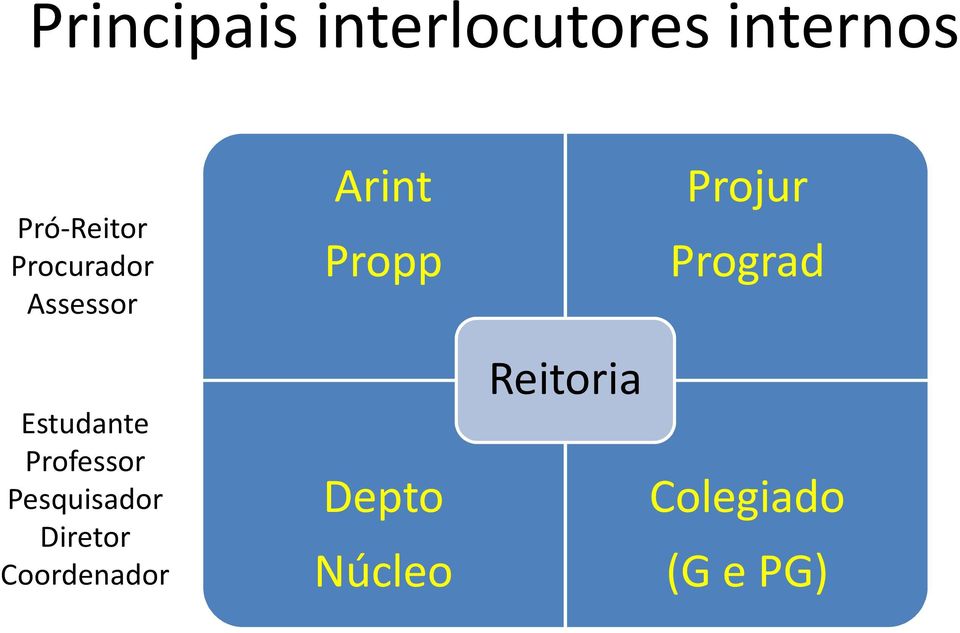 Estudante Professor Pesquisador Diretor