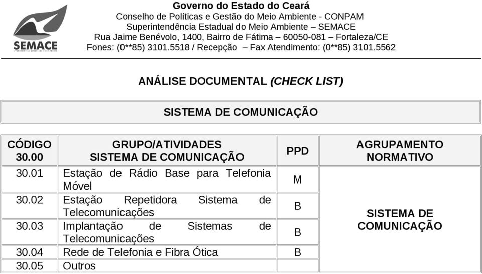 01 Estação de Rádio Base para Telefonia Móvel M 30.