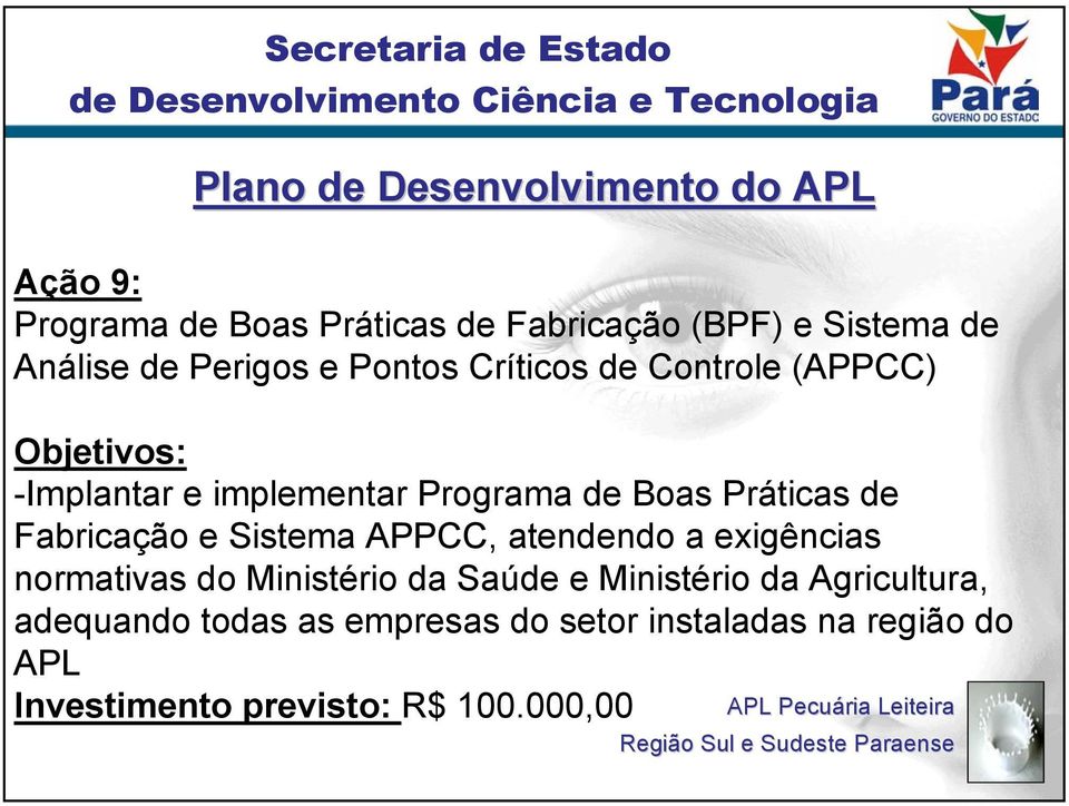 Sistema APPCC, atendendo a exigências normativas do Ministério da Saúde e Ministério da