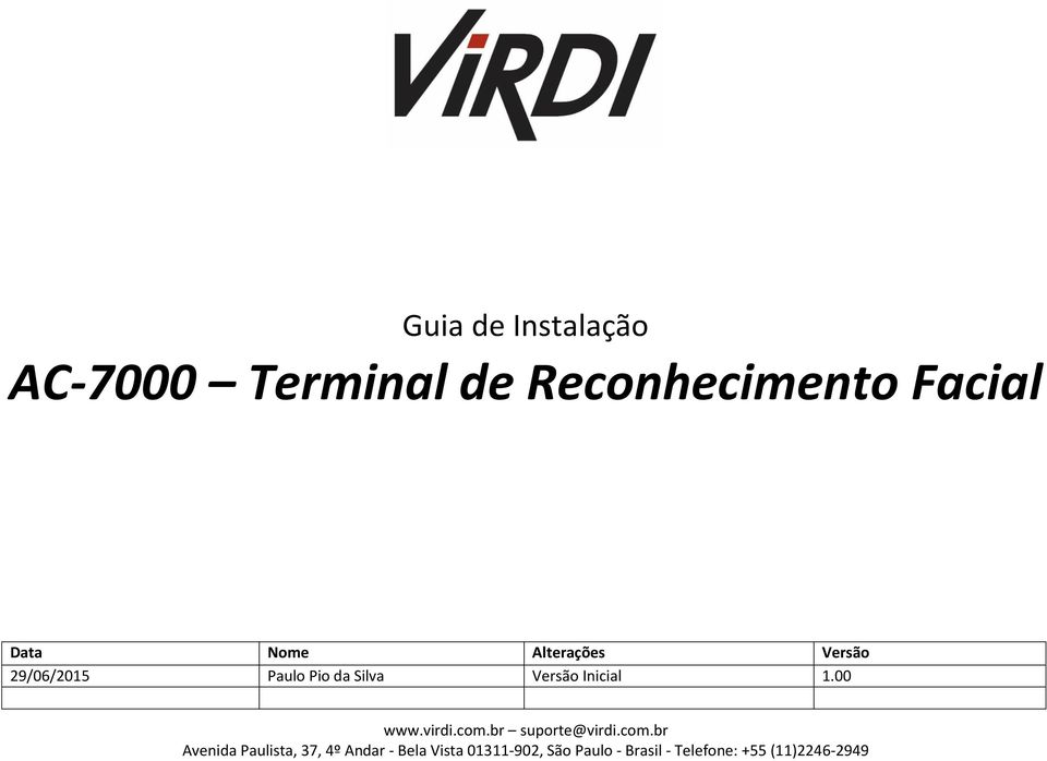 Inicial 1.00 suporte@virdi.com.