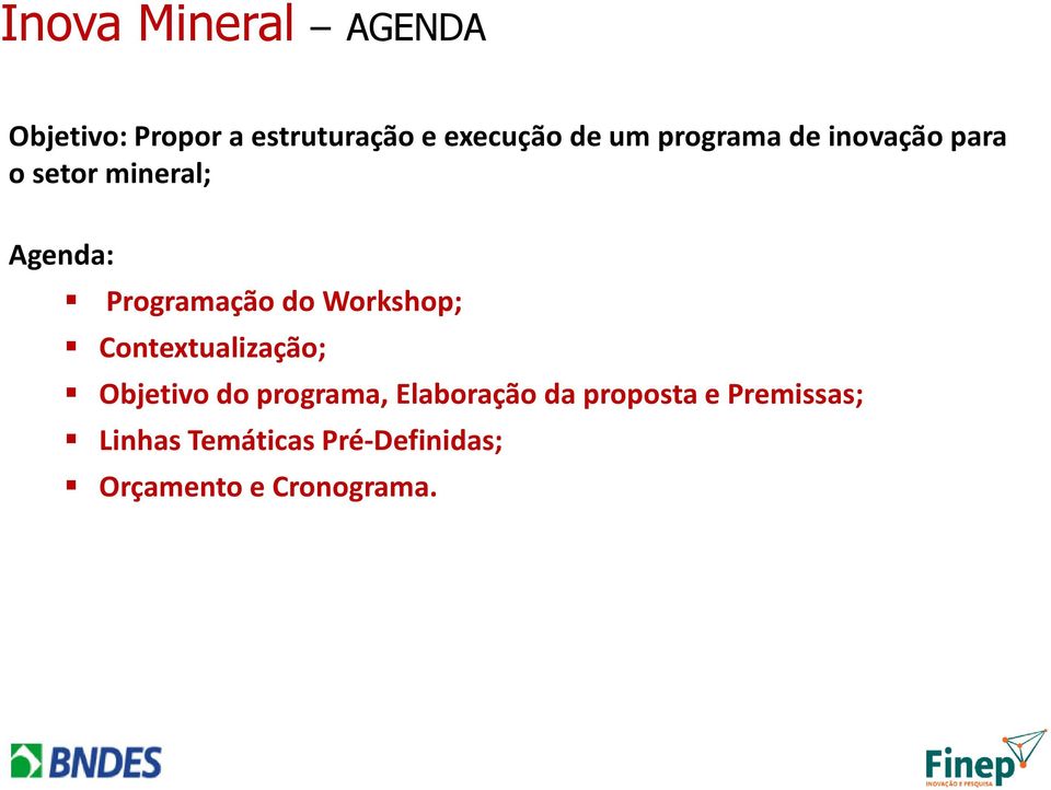 Workshop; Contextualização; Objetivo do programa, Elaboração da