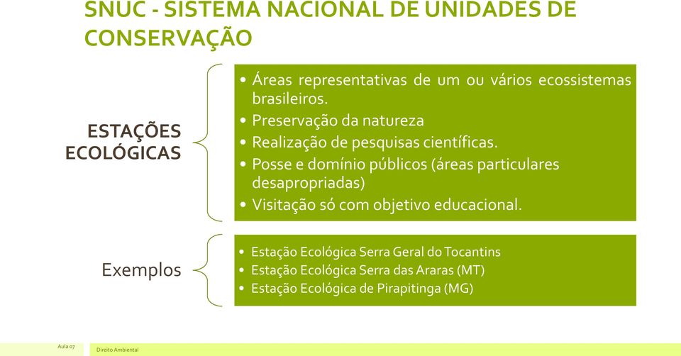 Posse e domínio públicos (áreas particulares desapropriadas) Visitação só com objetivo