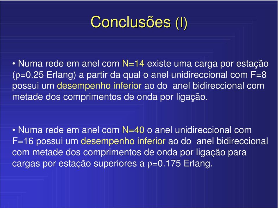 com metade dos comprimentos de onda por igação.