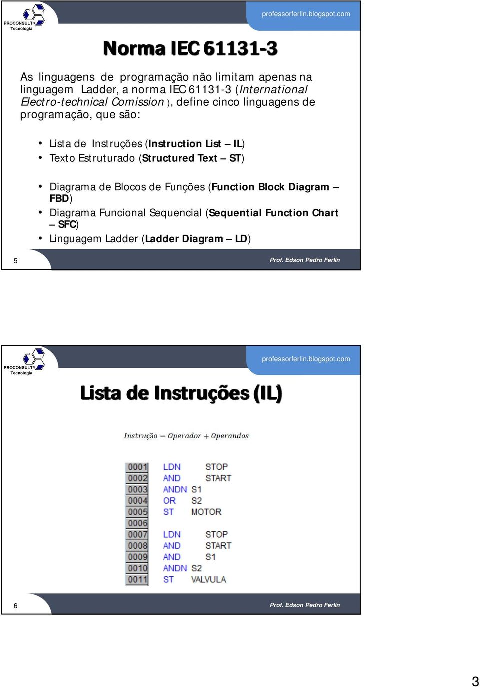 (Instruction List IL) Texto Estruturado (Structured Text ST) Diagrama de Blocos de Funções (Function Block Diagram