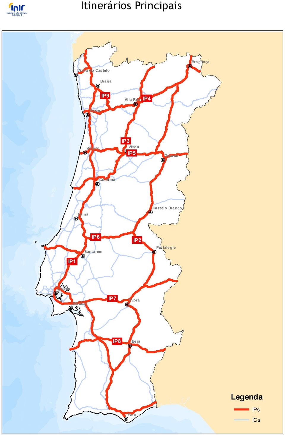 Coimbra Leiria Castelo Branco IP6 Santarém IP2