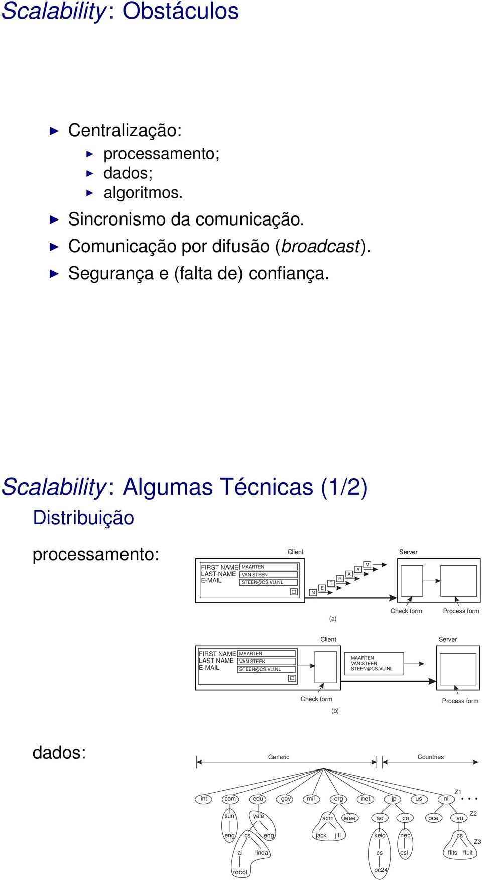 NL N E T R A A M Server (a) Check form Process form Client Server FIRST NAME MAARTEN LAST NAME VAN STEEN E-MAIL STEEN@CS.VU.