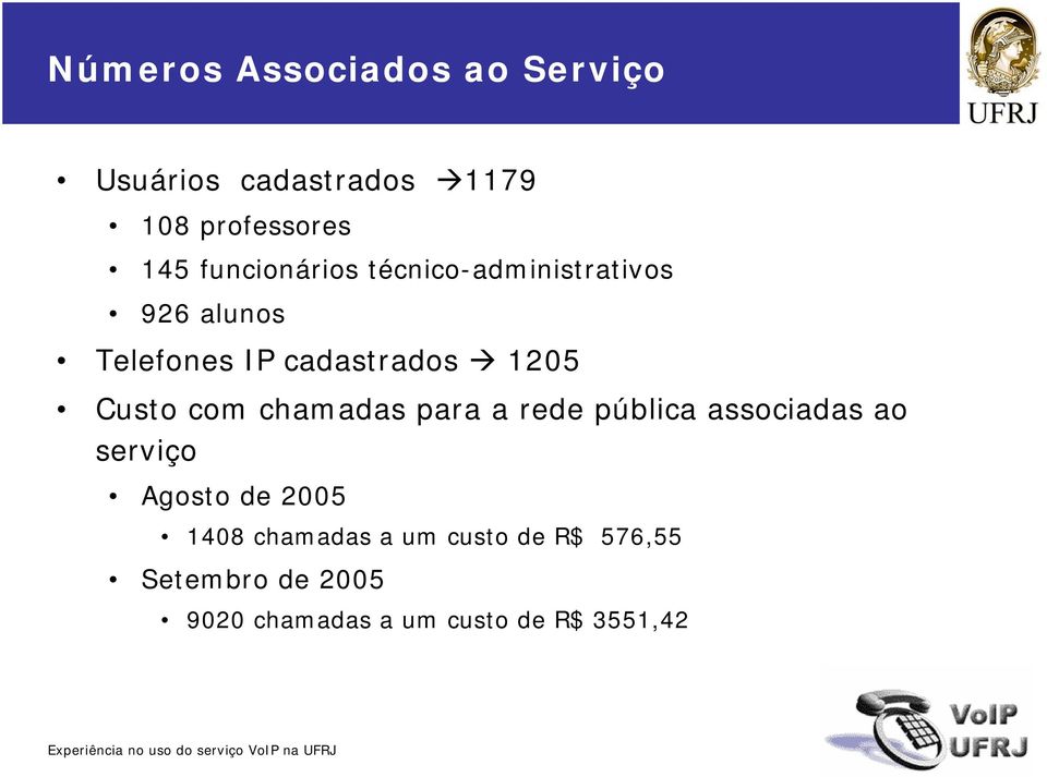 rede pública associadas ao serviço Agosto de 2005 1408 chamadas a um custo de R$ 5,55